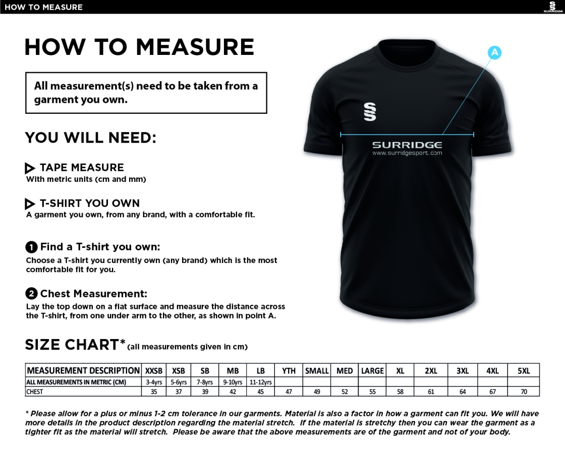 Dual Games Shirt : Royal - Size Guide