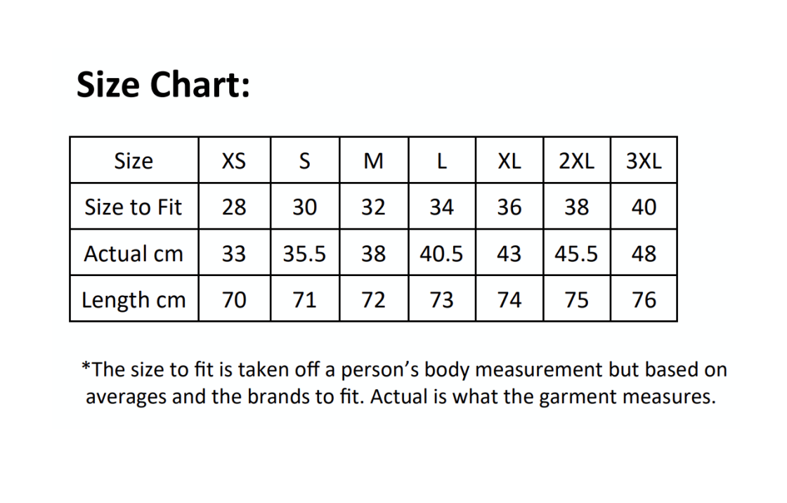 Unisex Joggers Grey - Size Guide